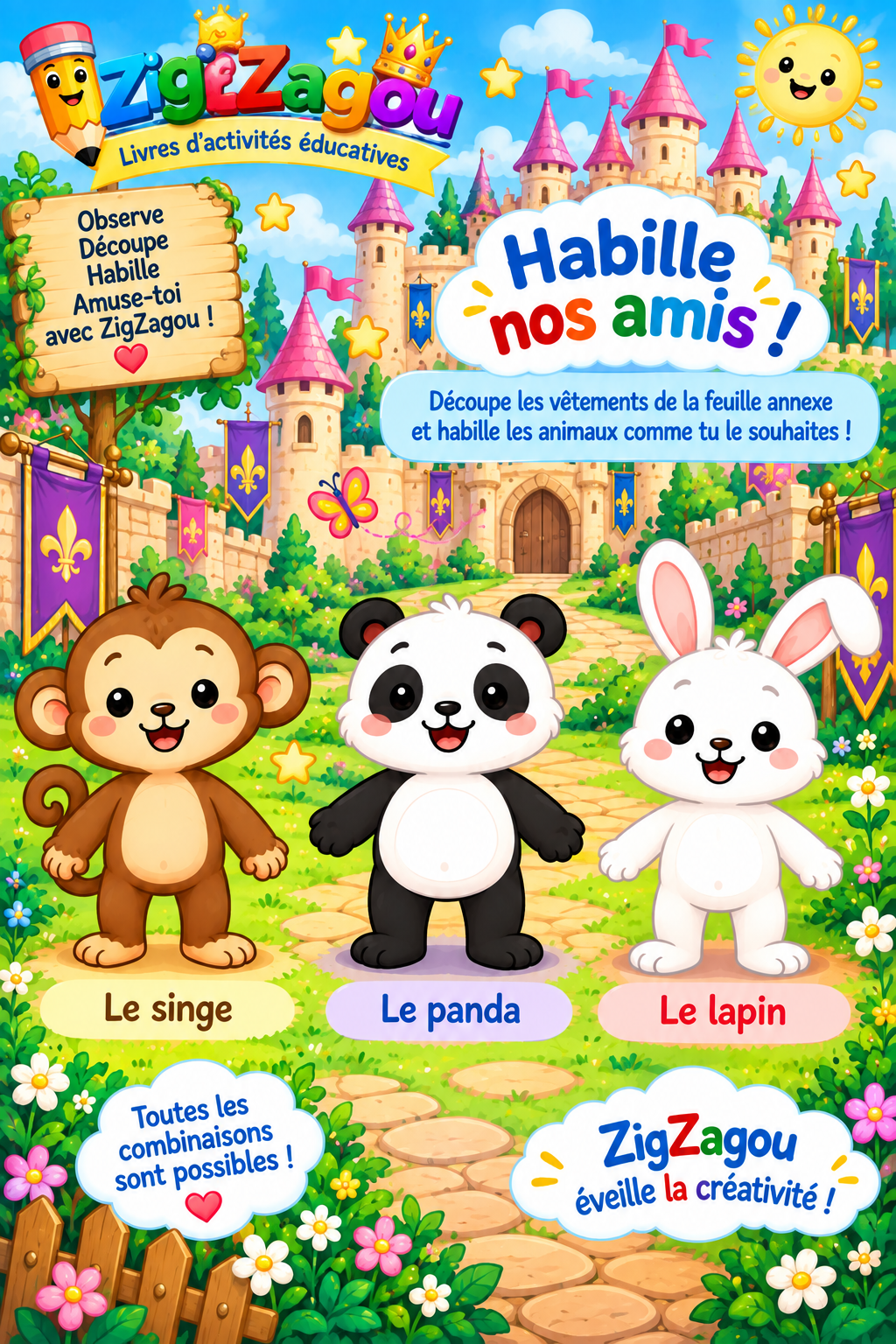 Habille nos amis – Chevalier & Princesse
