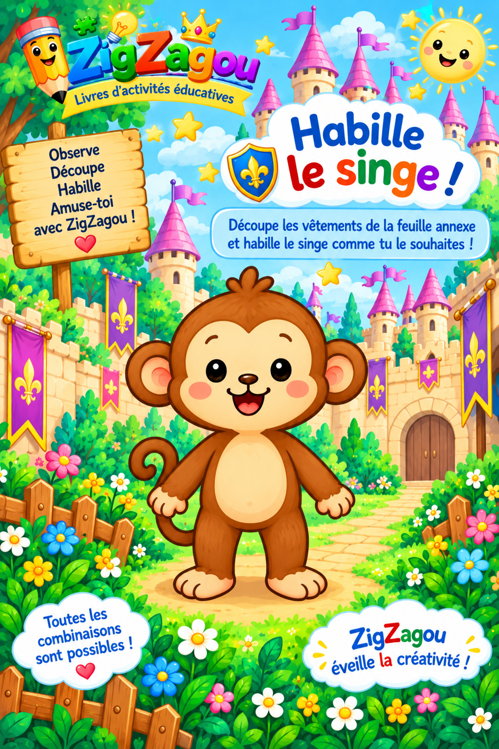 Habille le singe – Au château enchanté