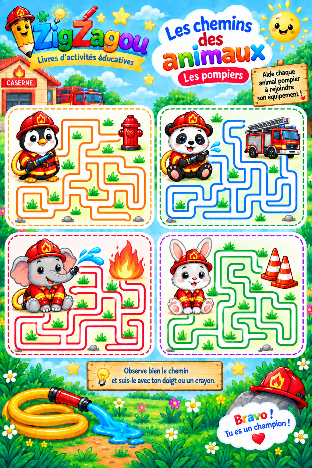 Labyrinthe des animaux pompier