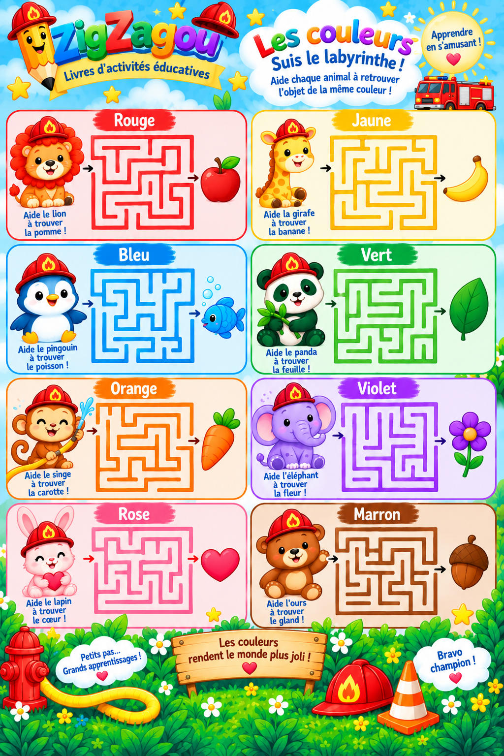 Labyrinthe des couleurs pompier