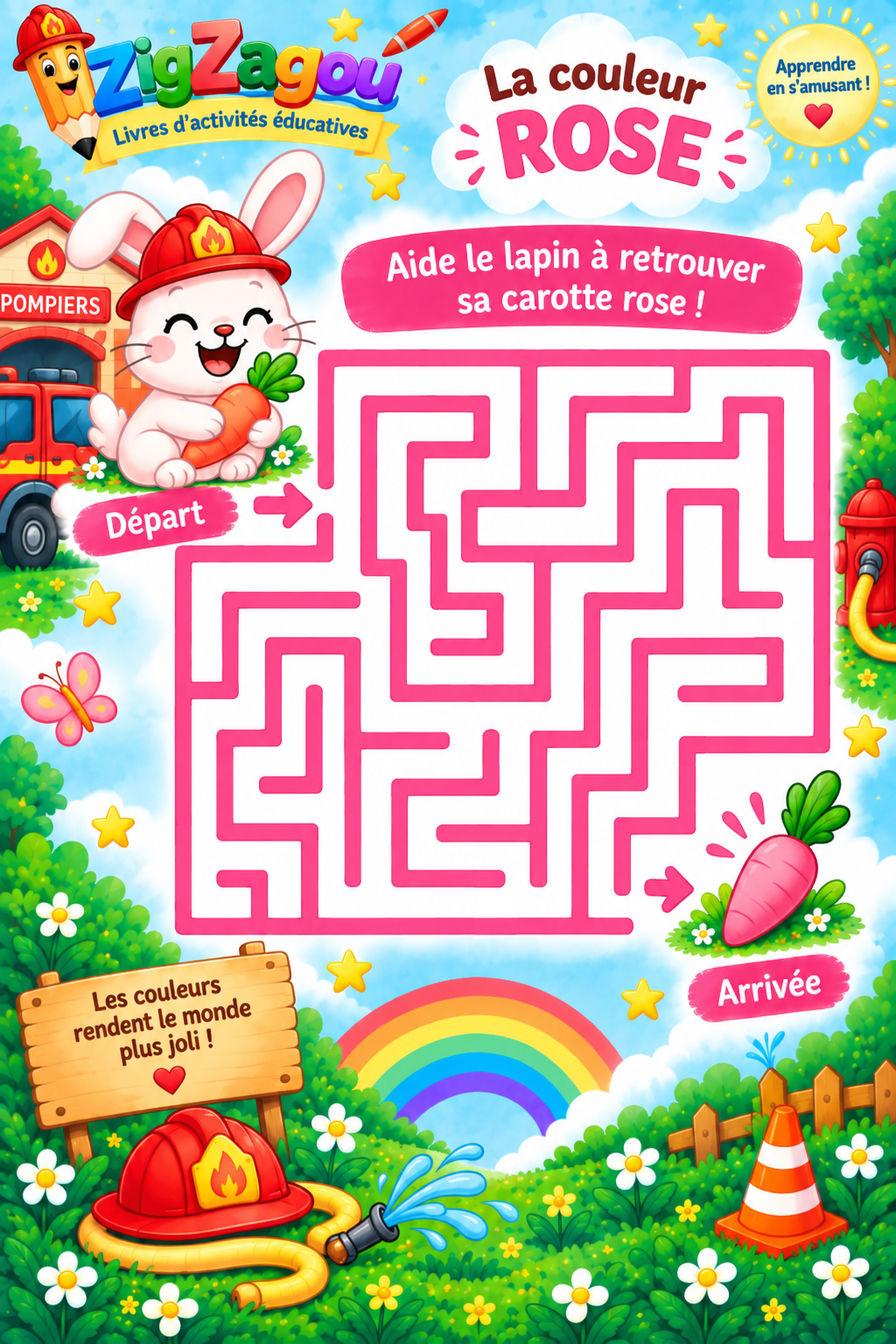 Labyrinthe rose pompier