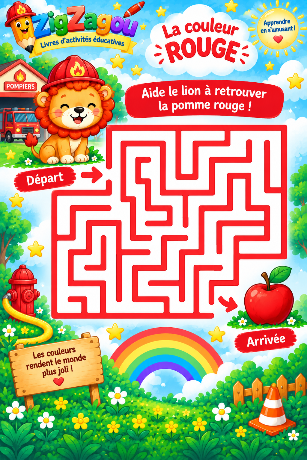 Labyrinthe rouge pompier